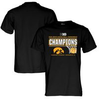 Men's Blue 84 Black Iowa Hawkeyes 2022 Big Ten Basketball Conference Tournament Champions T-Shirt