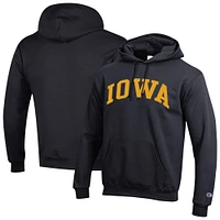 Men's Champion  Black Iowa Hawkeyes Basic Arch Fleece Pullover Hoodie