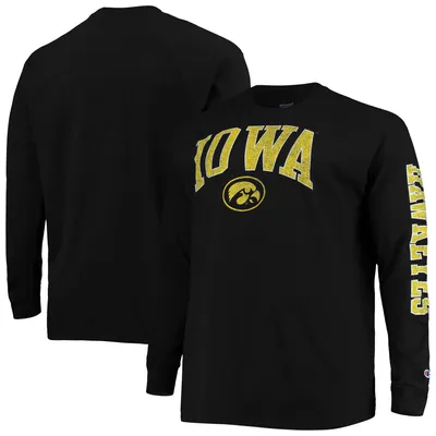 Iowa Hawkeyes Champion Big & Tall 2-Hit Long Sleeve T-Shirt - Black