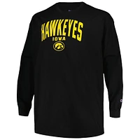 T-shirt noir à manches longues Champion Iowa Hawkeyes Big & Tall Arch pour hommes