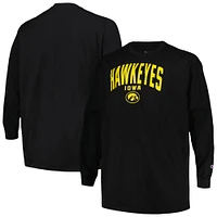 T-shirt noir à manches longues Champion Iowa Hawkeyes Big & Tall Arch pour hommes