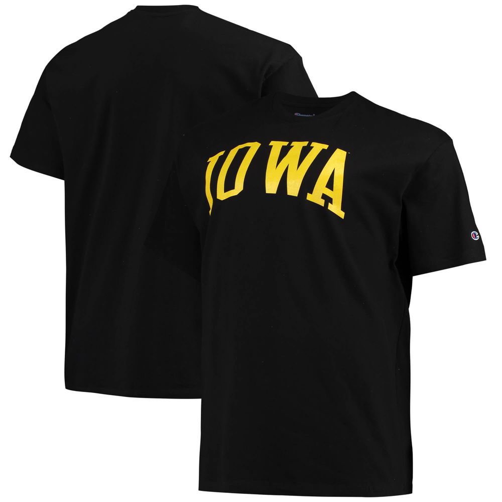 Men's Champion Black Iowa Hawkeyes Big & Tall Arch Team Logo T-Shirt