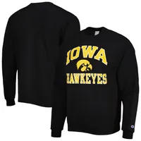 Men's Champion Black Iowa Hawkeyes High Motor Pullover Sweatshirt