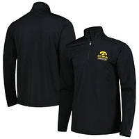 Men's Champion Black Iowa Hawkeyes Textured Quarter-Zip Jacket