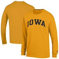 T-shirt à manches longues Champion Gold Iowa Hawkeyes Basic Arch pour homme