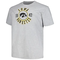 Men's Champion Heather Gray Iowa Hawkeyes Big & Tall Circle Logo T-Shirt