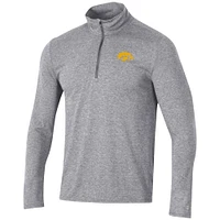 Men's Champion Heathered Gray Iowa Hawkeyes Field Day Team Quarter-Zip Jacket