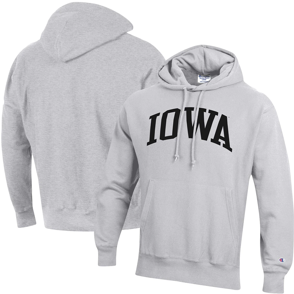 Chandail à capuchon armure inversée Iowa Hawkeyes Team Champion gris chiné pour homme