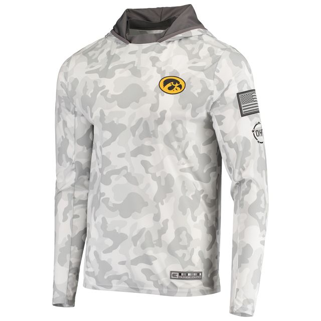 Haut à capuche manches longues Colosseum Arctic Camo Iowa Hawkeyes OHT pour hommes