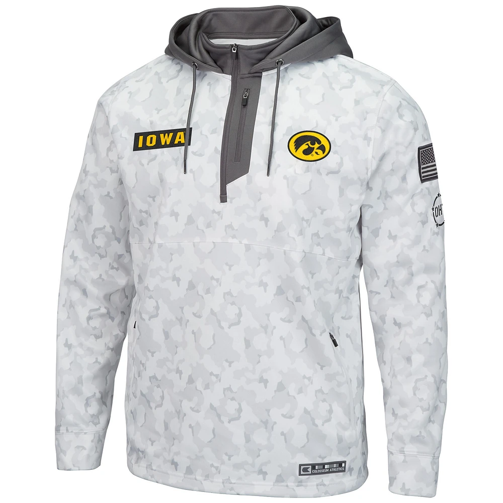 Sweat à capuche zippé pour homme Colosseum Arctic Camo Iowa Hawkeyes OHT Military Appreciation