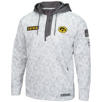 Men's Colosseum Arctic Camo Iowa Hawkeyes OHT Military Appreciation Quarter-Zip Hoodie