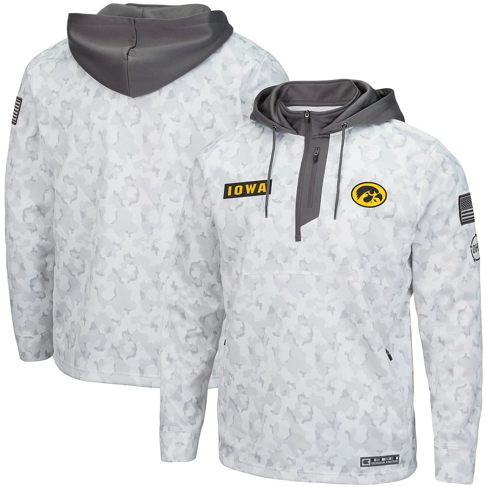 Sweat à capuche zippé pour homme Colosseum Arctic Camo Iowa Hawkeyes OHT Military Appreciation