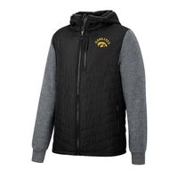 Men's Colosseum Black/Charcoal Iowa Hawkeyes Course Herringbone Full-Zip Hoodie