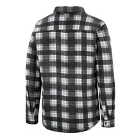 Men's Colosseum Black/White Iowa Hawkeyes Ellis Plaid Full-Snap Shirt Jacket