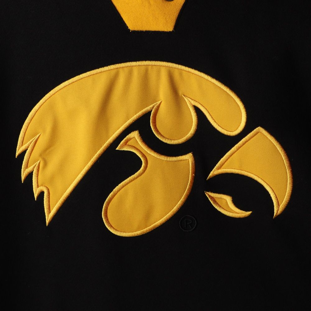 Men's Colosseum Black Iowa Hawkeyes 2.0 Lace-Up Pullover Hoodie