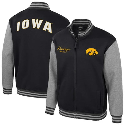 Veste universitaire entièrement zippée Ambi-Turner Iowa Hawkeyes Colosseum noire pour homme