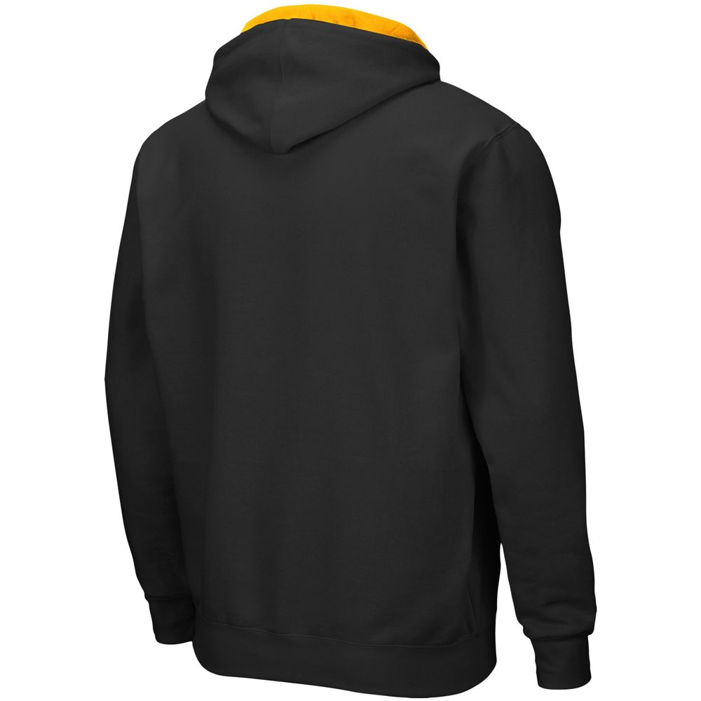 Men's Colosseum Black Iowa Hawkeyes Arch & Logo 3.0 Full-Zip Hoodie