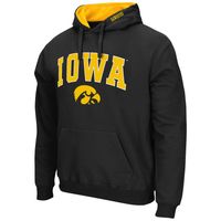 Men's Colosseum Black Iowa Hawkeyes Arch & Logo 3.0 Pullover Hoodie