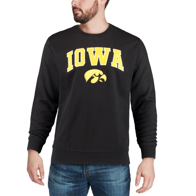 Colosseum Black Iowa Hawkeyes Arch & Logo Crew Neck Sweat-shirt pour homme