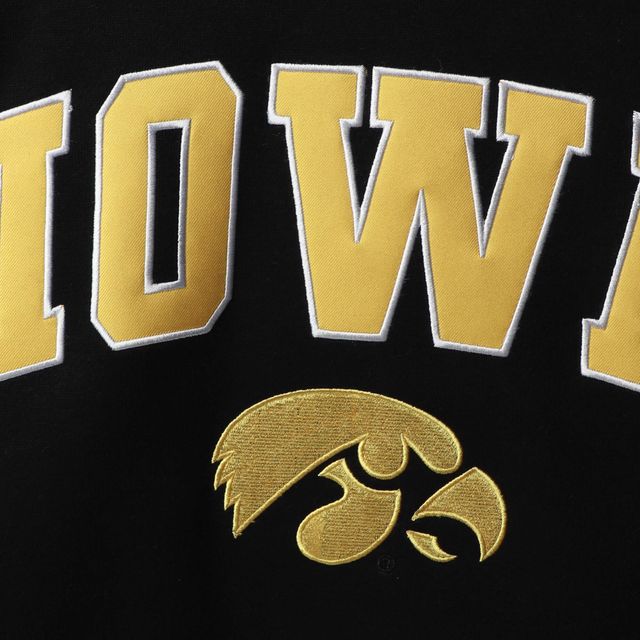 Colosseum Black Iowa Hawkeyes Arch & Logo Crew Neck Sweat-shirt pour homme