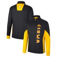 Men's Colosseum Black Iowa Hawkeyes Bart Quarter-Zip Windshirt