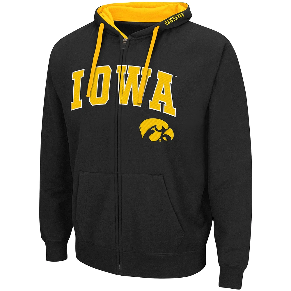 Men's Colosseum Black Iowa Hawkeyes Big & Tall Full-Zip Hoodie