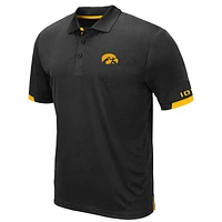 Men's Colosseum Black Iowa Hawkeyes Big & Tall Santry Polo