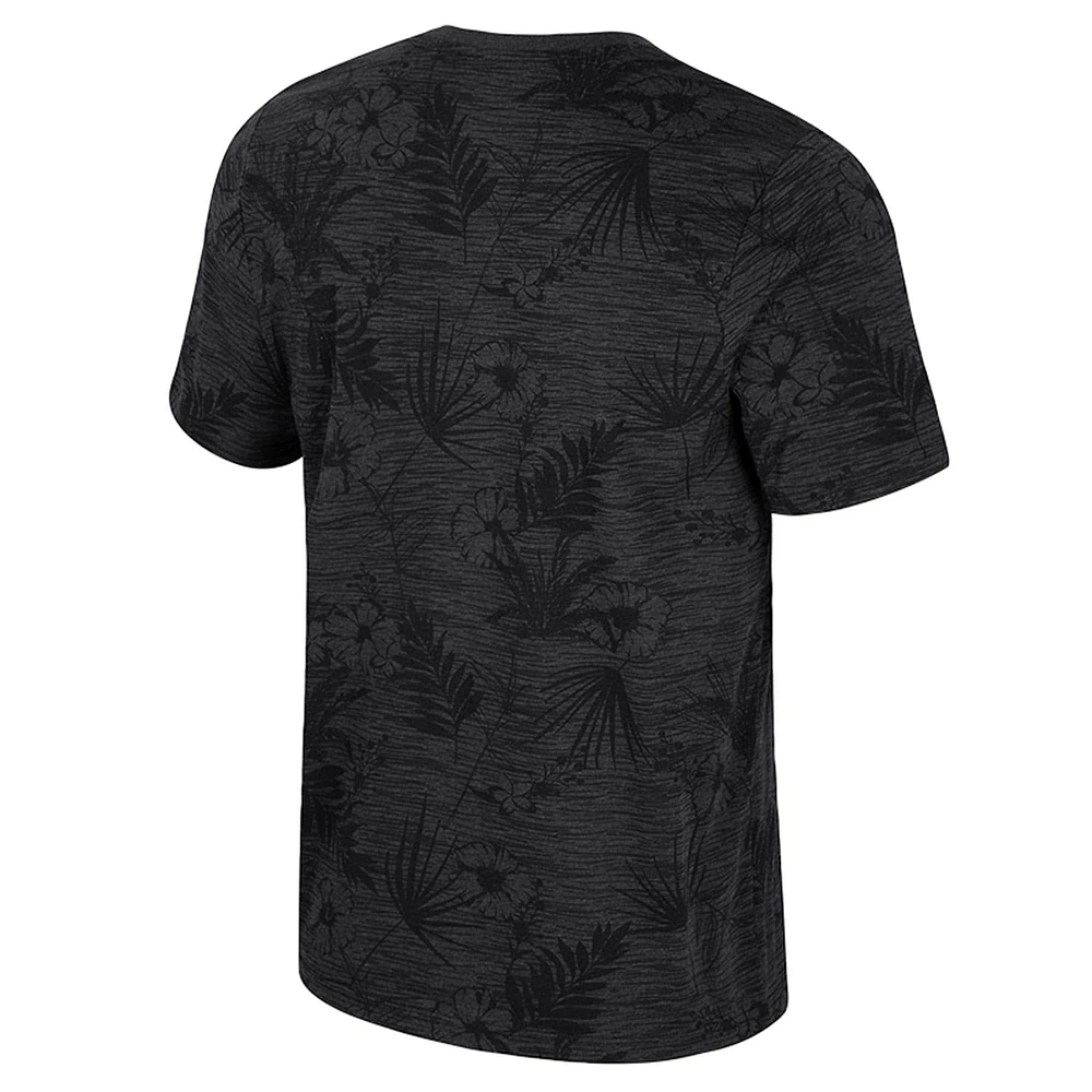 Men's Colosseum Black Iowa Hawkeyes Floral Printed T-Shirt