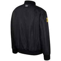 Blouson aviateur entièrement zippé Colosseum noir Iowa Hawkeyes pour hommes