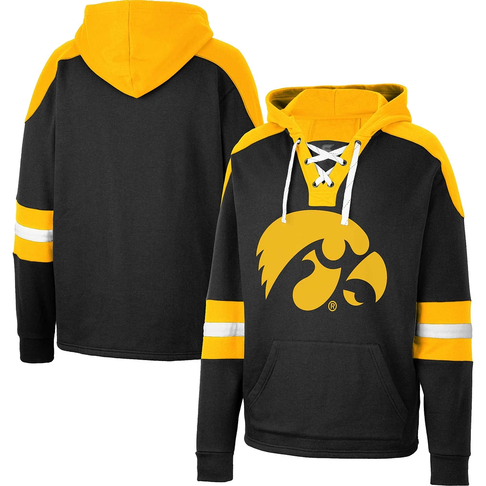 Sweat à capuche Colosseum Iowa Hawkeyes 4.0 noir lacets pour homme