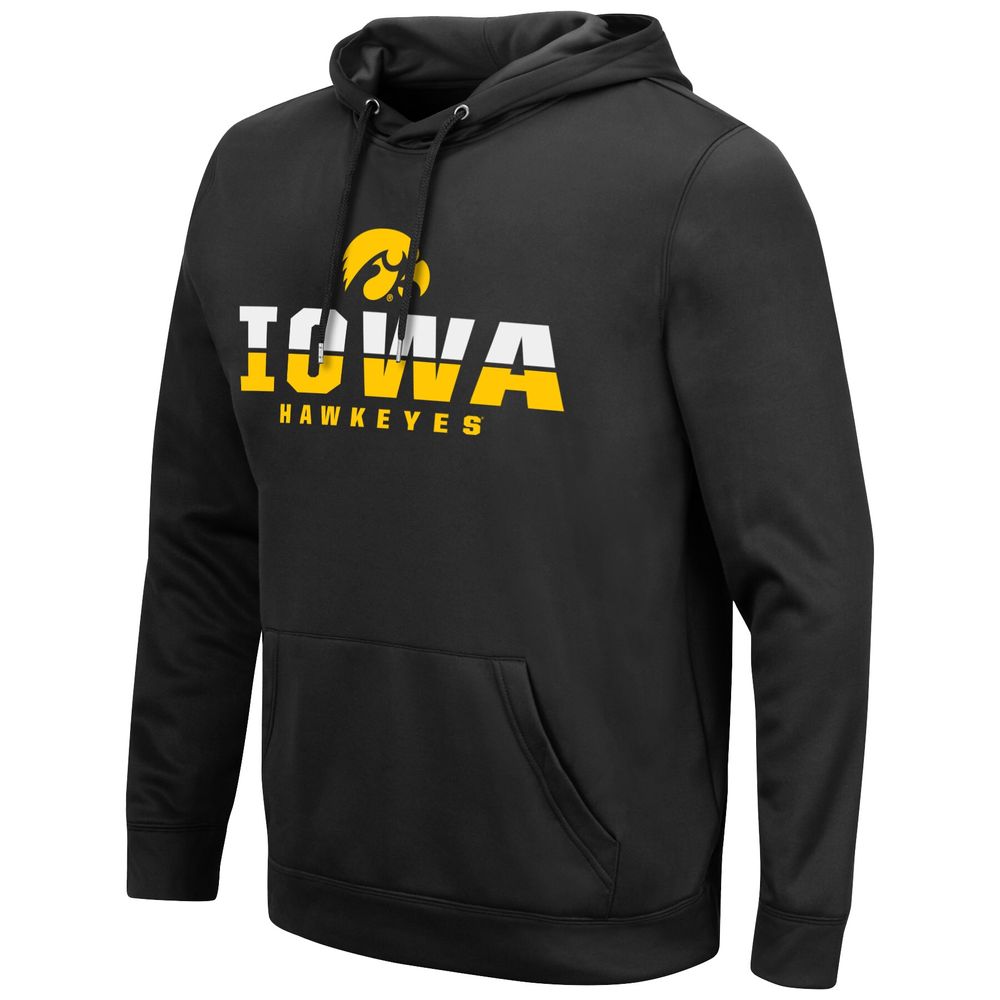 Men's Colosseum Black Iowa Hawkeyes Lantern Pullover Hoodie