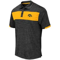 Men's Colosseum Black Iowa Hawkeyes Nelson Polo