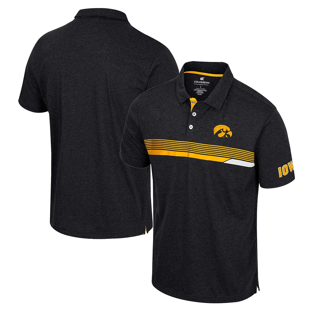 Colosseum Noir Iowa Hawkeyes No Problemo Polo pour homme