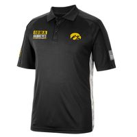 Men's Colosseum Black Iowa Hawkeyes OHT Military Appreciation Snow Camo Polo