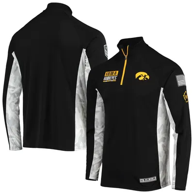 Iowa Hawkeyes Colosseum OHT Military Appreciation Snow Cruise Raglan 1/4-Zip Jacket - Black