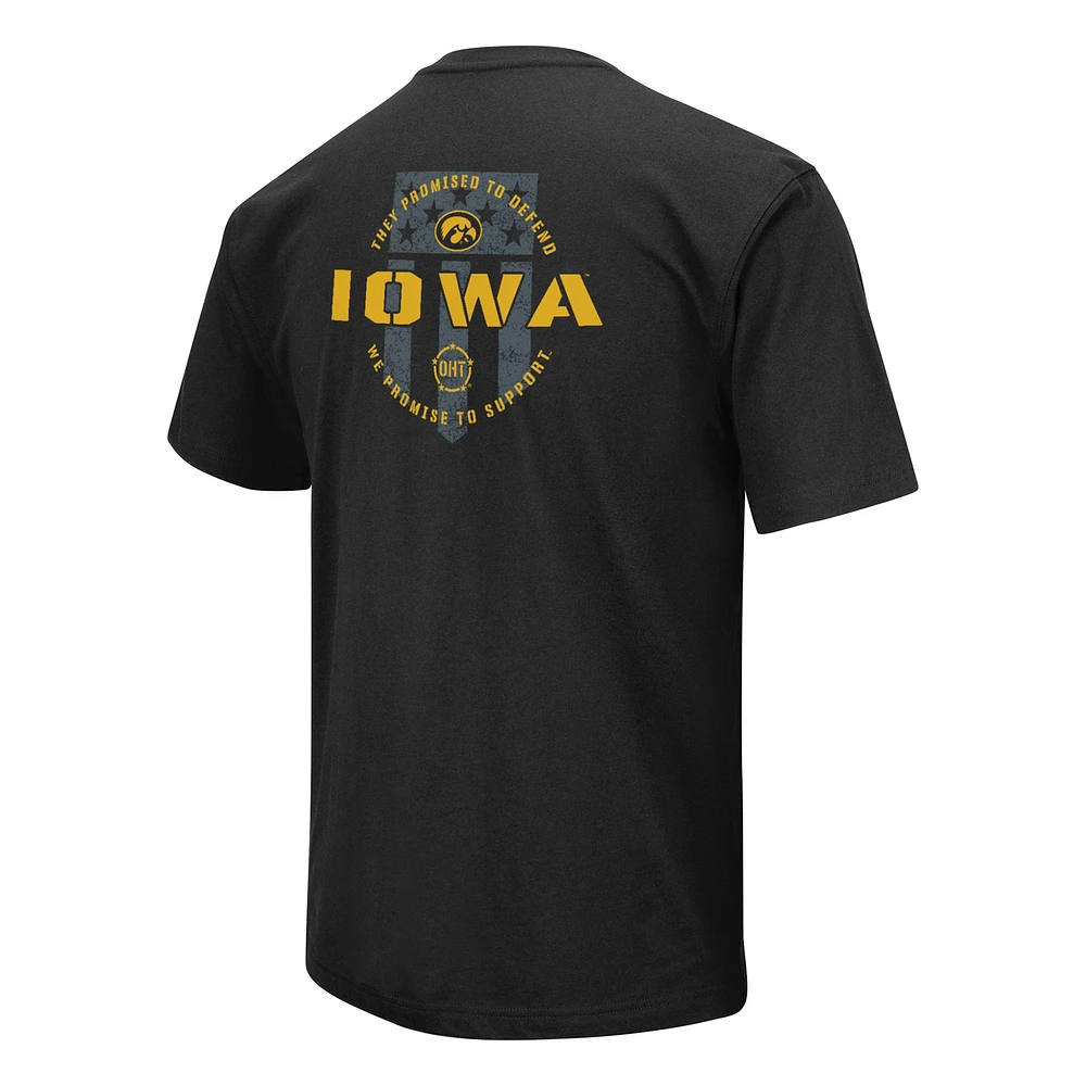 Men's Colosseum Black Iowa Hawkeyes OHT Military Appreciation T-Shirt