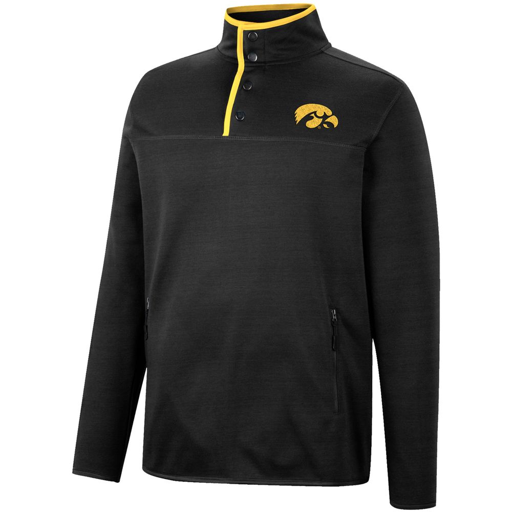 Men's Colosseum Black Iowa Hawkeyes Rebound Quarter-Snap Jacket