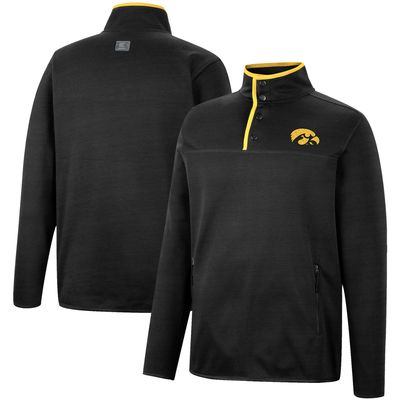 Men's Colosseum Black Iowa Hawkeyes Rebound Quarter-Snap Jacket