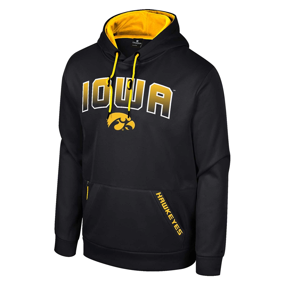 Men's Colosseum Black Iowa Hawkeyes Reese Pullover Hoodie