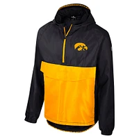 Veste anorak demi-zip Colosseum Black Iowa Hawkeyes Reloaded pour homme