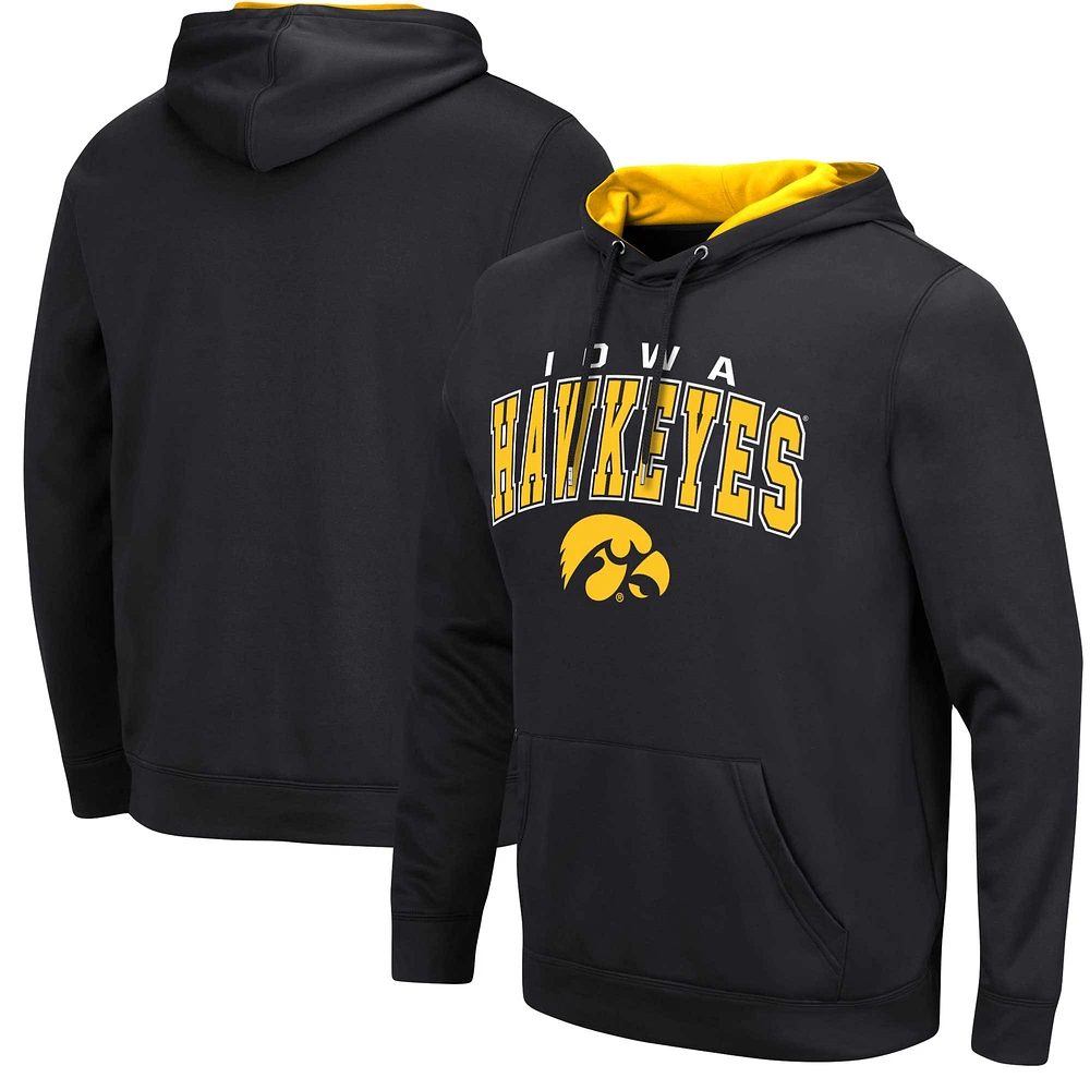 Pull à capuche Colosseum noir Iowa Hawkeyes Resistance pour hommes