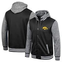 Colosseum Black Iowa Hawkeyes Robinson Hoodie Veste à boutons-pression pour homme