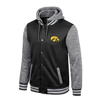 Colosseum Black Iowa Hawkeyes Robinson Hoodie Veste à boutons-pression pour homme