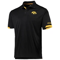 Men's Colosseum Black Iowa Hawkeyes Santry Lightweight Polo