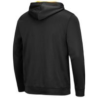 Men's Colosseum Black Iowa Hawkeyes Slash Stack 2.0 Pullover Hoodie