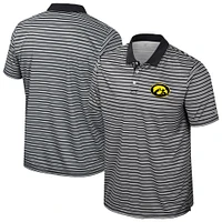 Polo rayé noir Colosseum Iowa Hawkeyes pour homme