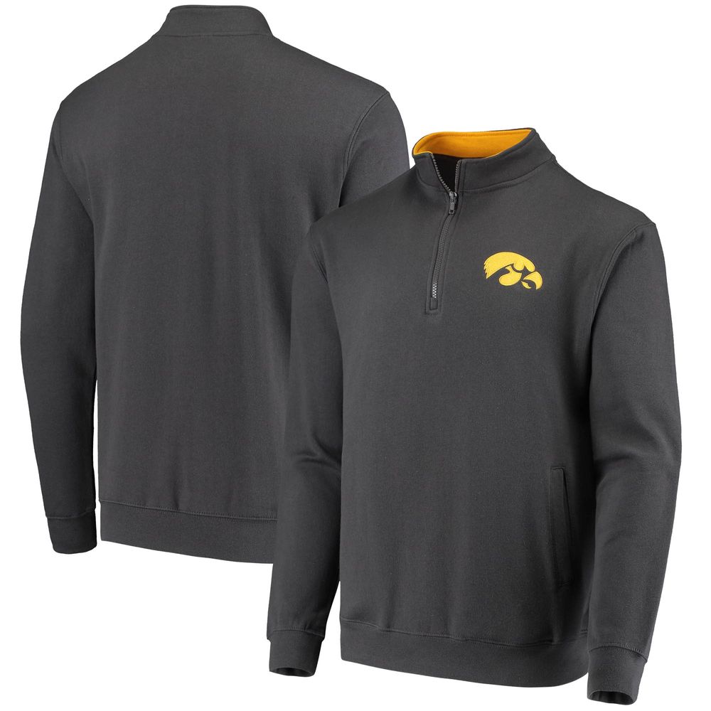 Men's Colosseum Charcoal Iowa Hawkeyes Tortugas Logo Quarter-Zip Jacket