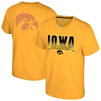 Men's Colosseum Gold Iowa Hawkeyes Dual Logo T-Shirt