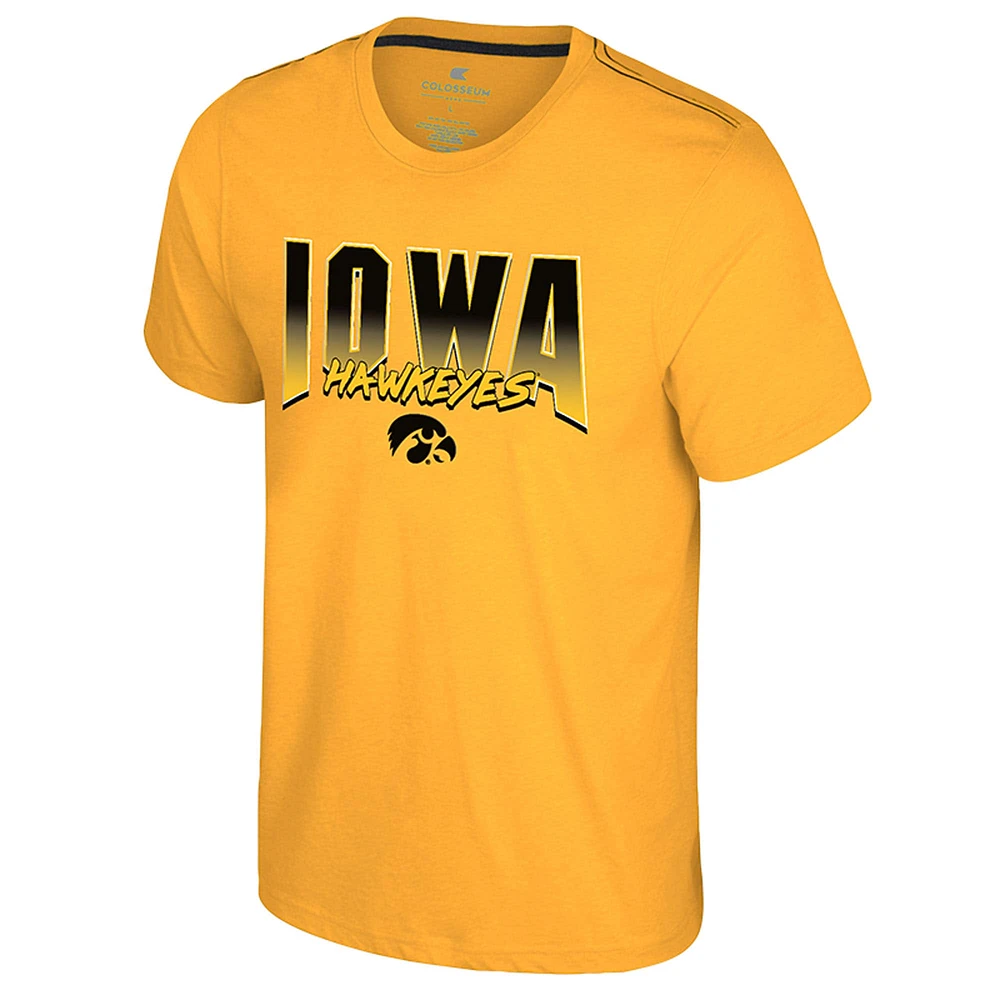 Men's Colosseum Gold Iowa Hawkeyes Dual Logo T-Shirt