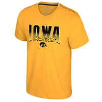 Men's Colosseum Gold Iowa Hawkeyes Dual Logo T-Shirt